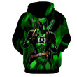 Deadpool In Green Lantern Costume AOP Hoodie