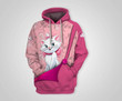 Disney Cartoon Fan Gift, Pink Marie Cat The Aristocats All Over Print Hoodie, Zip Hoodie