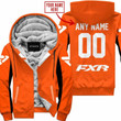 Custom Name Racing Fxr V2 Orange Fleece Zip Hoodie