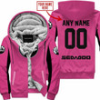 Custom Name Racing Sea Doo Pink 1 V2 Fleece Zip Hoodie
