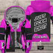 Motocross Personalized Fx Racing V2 | Fleece Zip Hoodie | Color Pink-black