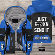 Motocross Personalized Fx Racing V1 | Fleece Zip Hoodie | Color Blue-black