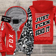 Motocross Personalized Fx Racing | Fleece Zip Hoodie | Color Red