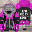 Motocross Personalized Fx Racing V1 | Fleece Zip Hoodie | Color Pink-black