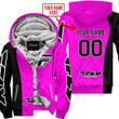 Mx Custom Name Fly Racing Pink Fleece Zip Hoodie