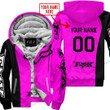 Mx Custom Name Fox Racing Pink  Fleece Zip Hoodie