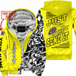 Mx   Just Fckn Gonna Send It Custom Name Troy Lee Designs Yellow Fleece Zip Hooodie
