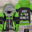 Motocross Personalized Fx Racing V1 | Fleece Zip Hoodie | Kawasaki
