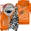 Mx   Just Fckn Gonna Send It Custom Name Troy Lee Designs Orange Fleece Zip Hooodie