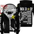 Mx Dad Personalised Gifts For Children &amp; Adults Rockstar Black White Fleece Zip Hoodie