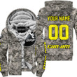 Us Army Can Am Racing Custom Name Yellow Fleece Zip Hoodie