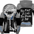 Too Fast To Live Too Young To Die Fleece Hoodie Husqvarna Grey