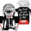 Too Fast To Live Too Young To Die Fleece Hoodie Gas Gas White