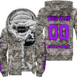 Us Army Can Am Racing Custom Name Purple Fleece Zip Hoodie