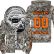 Us Army Can Am Racing Custom Name Orange Fleece Zip Hoodie