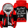 Too Fast To Live Too Young To Die Fleece Hoodie Can Am Red