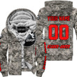 Us Army Can Am Racing Custom Name Red Fleece Zip Hoodie
