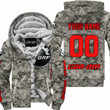 Us Army Can Am Racing Custom Name Red Fleece Zip Hoodie