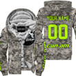 Us Army Can Am Racing Custom Name Neon Fleece Zip Hoodie