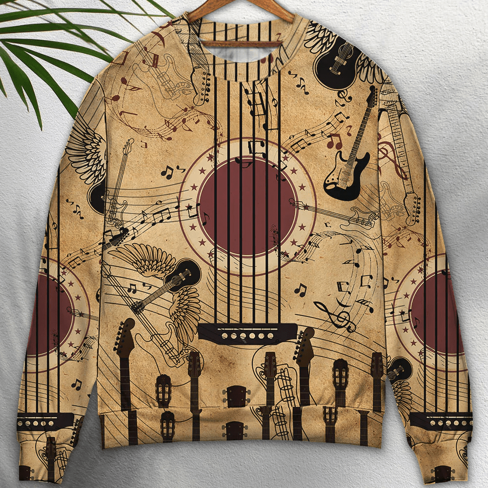 Guitar Music Amazing Guitar Vintage - Sweater - Ugly Christmas Sweaters - Owl Ohh