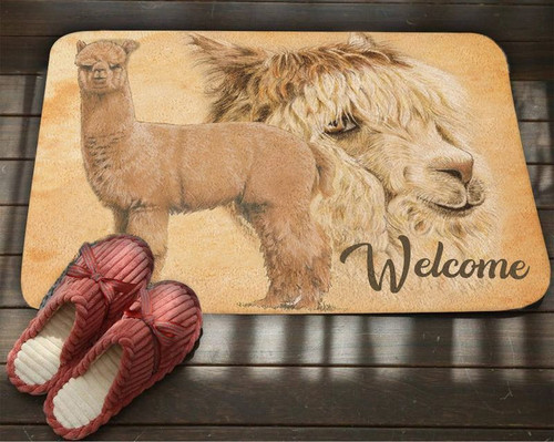 Alpaca llama easy clean welcome doormat full size