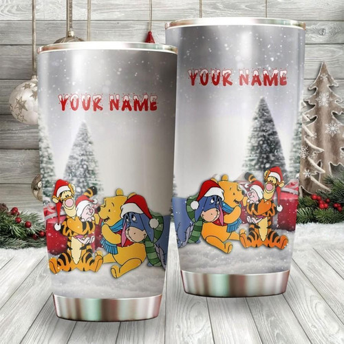 Customized love friend winnie the pooh Gift for lover Day Travel Tumbler All Over Print size 20oz - 30oz