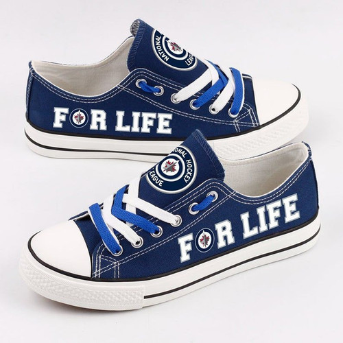 Winnipeg Jets NHL Hockey 2 Gift For Fans Low Top Custom Canvas Shoes men and women size US