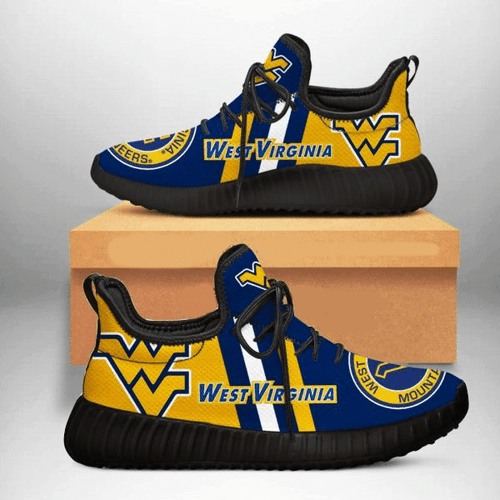 NCAA West Virginia Mountaineers teams football big logo Shoes black shoes 8 Fan Gift Idea Running Walking Shoes Reze Sneakers men women size US