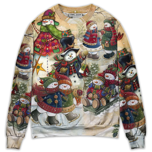 Christmas Couple Snowman Lover Winter Xmas - Sweater - Ugly Christmas Sweaters