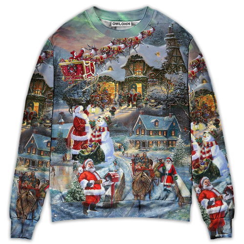 Christmas Wonderful Time Of The Year Santa Claus Coming - Sweater - Ugly Christmas Sweaters