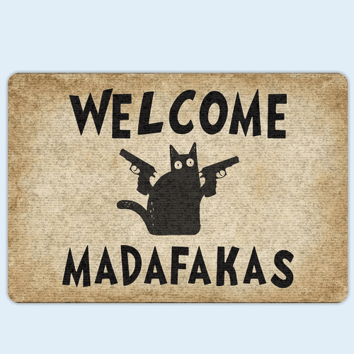 Black Cat Welcome Madafakas - Doormat