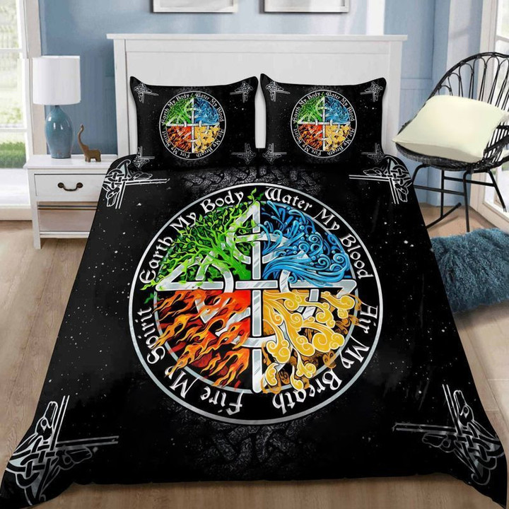 Tree of life earth my body water my blood air my breath fire my spirit duvet cover bedding set full size