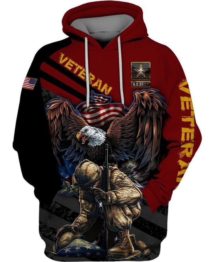 Veteran eagle unisex hoodie 3D size S-5XL high quality