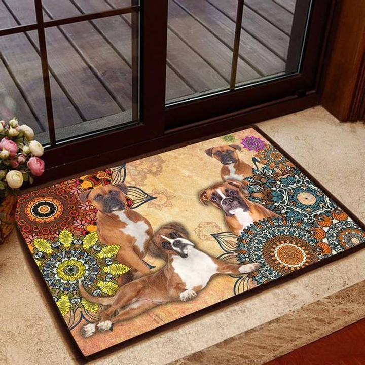 Boxer dog bandala easy clean welcome doormat full size