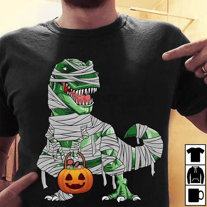 Dinosaur masquerade  and pumpkins halloween T shirt hoodie sweater  size S-5XL
