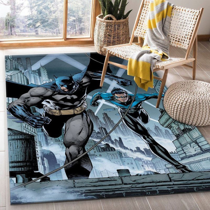 Batman And Nightwing Area Rug Living Room Rug Home Decor Floor Decor 