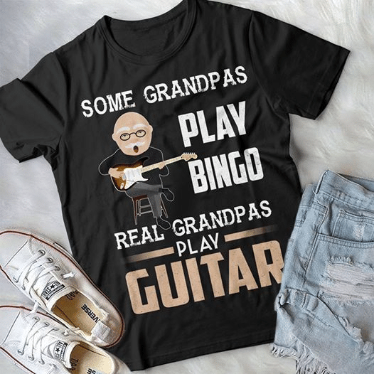 Some grandpas play bingo play guitar T shirt hoodie sweater  size S-5XL