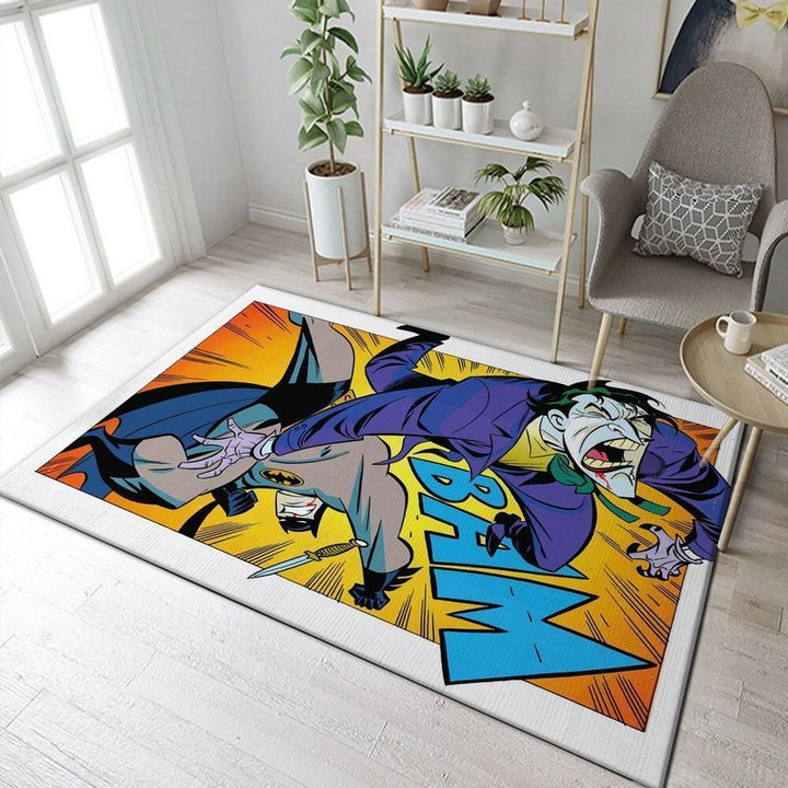 Bat Punch By Bruce Timm Area Rug Living Room Rug Home Decor Floor Decor 