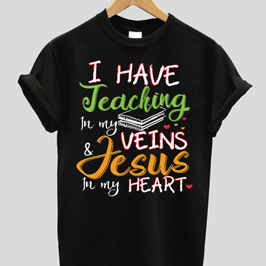 I have jeaching in my veins and jesus in my heart T shirt hoodie sweater  size S-5XL