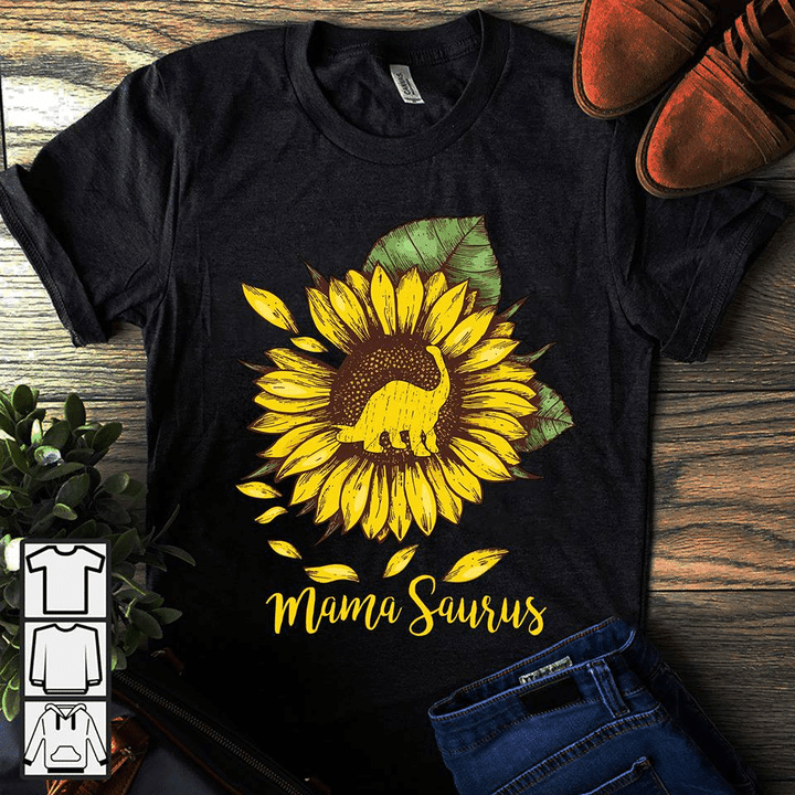 Sunflower and dinosaur mama saurus T shirt hoodie sweater  size S-5XL