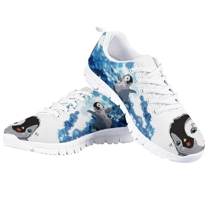 Happy Feet Penguin Island Running Shoes Ver2 birthday gift Fashion white Shoes Fly Sneakers  men and women size  US