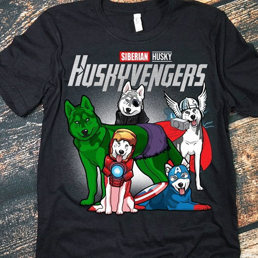 Marvel avengers siberian husky huskyvenders T shirt hoodie sweater  size S-5XL