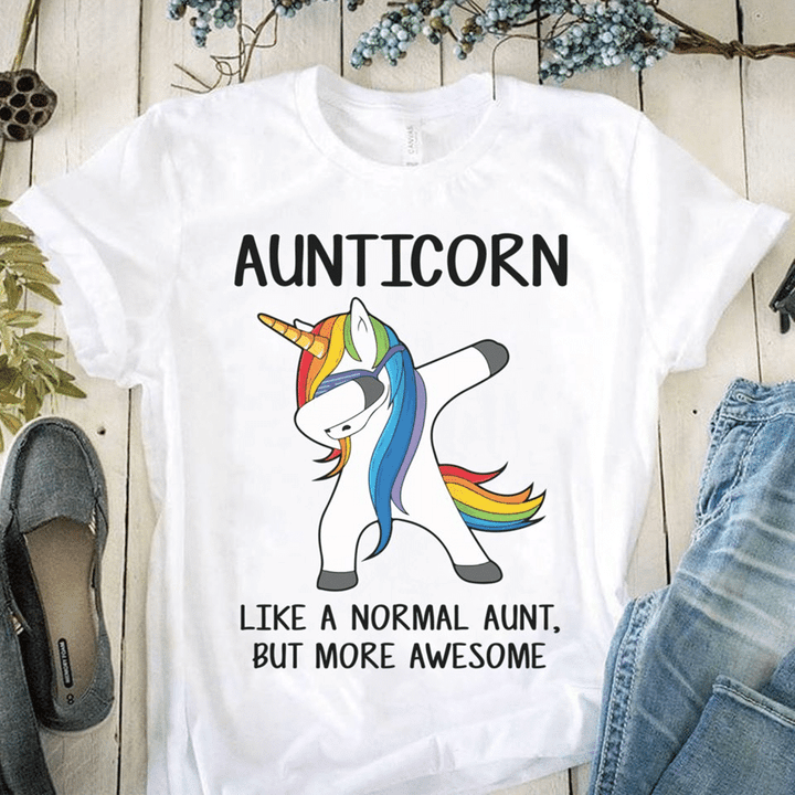 Unicorn animals lgbt comunity rainbow aunticorn like a normal aunt and but more awesome  T shirt hoodie sweater  size S-5XL