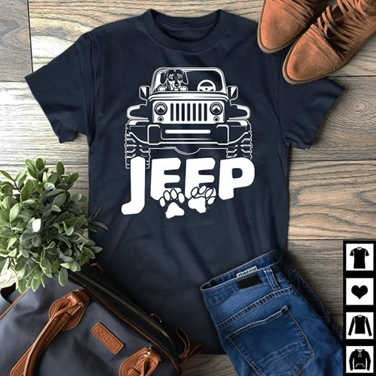 Jeeps and a dogs animals T shirt hoodie sweater  size S-5XL