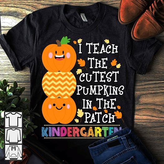 I teach the cutest pumpkins in the patch kindergarten T shirt hoodie sweater  size S-5XL