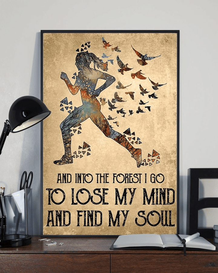 Jogging And Into The Forest I Go To Lose My Mind And Find My Soul Home Living Room Wall Decor Vertical Poster Canvas 