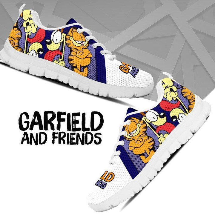 Garfield The Movie Shoes, Cartoon Custom Shoes ver6 birthday gift Fashion white Shoes Fly Sneakers  men and women size  US