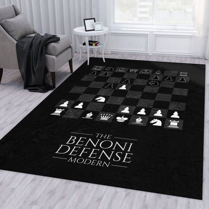 Benoni Defense Chess Area Rug Living Room Rug Home Decor Floor Decor 