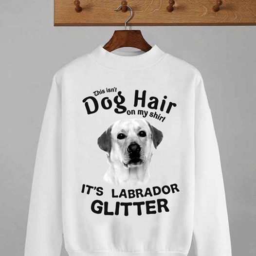 Dog hair on my shirt it's labrador glitter for men for women T shirt hoodie sweater  size S-5XL