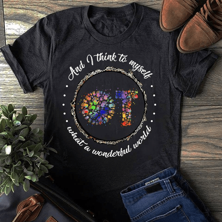 Hippie OT and i think to myself what a wonderful world T Shirt Hoodie Sweater  size S-5XL